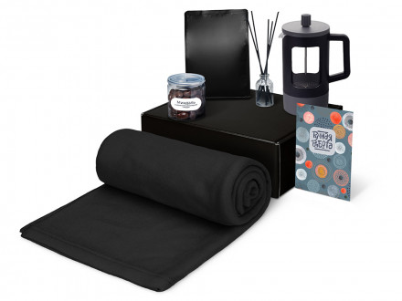 Подарочный набор Re:y. Vive с пледом, френч-прессом и кофе