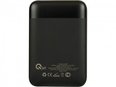 Внешний аккумулятор с быстрой зарядкой QC/PD CosmIQ, 10000 мАч, черный