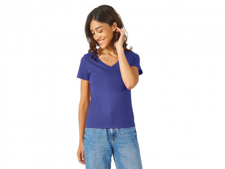 Футболка Heavy Super Club женская с V-образным вырезом, кл. синий