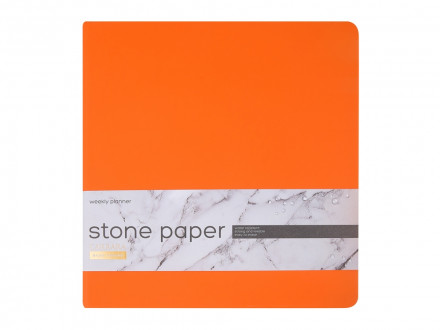 Еженедельник с каменной бумагой А5+ Carrara, оранжевый