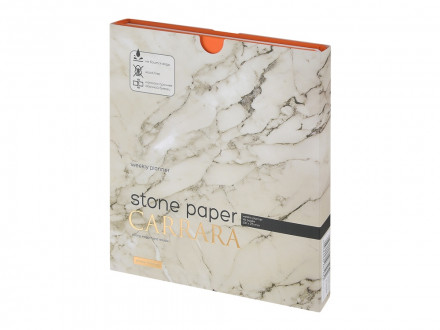 Еженедельник с каменной бумагой А5+ Carrara, оранжевый