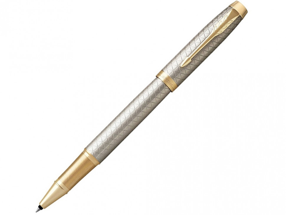 Ручка роллер Parker IM Premium Warm Silver (grey)  GT, стержень: F, цвет чернил: black, в подарочной упаковке.