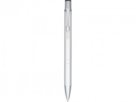 Кнопочная шариковая ручка Moneta из анодированного алюминия, черные чернила, серебристый