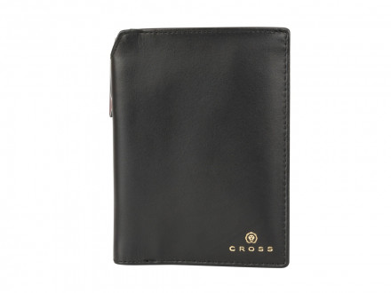 Бумажник для документов Cross Concordia Black, с ручкой Cross, кожа наппа, гладкая, черный