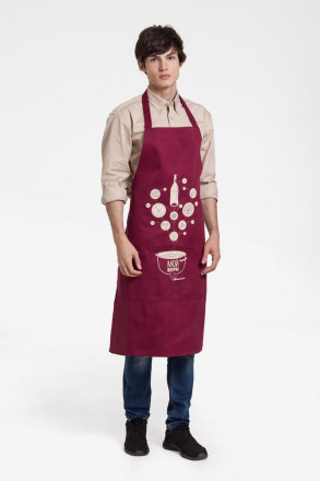 Фартук «Мой борщ», бордовый