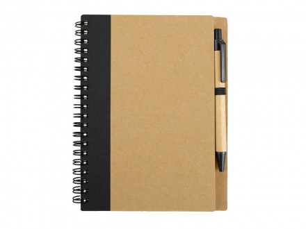 Блокнот Helly с ручкой, черный (Р)