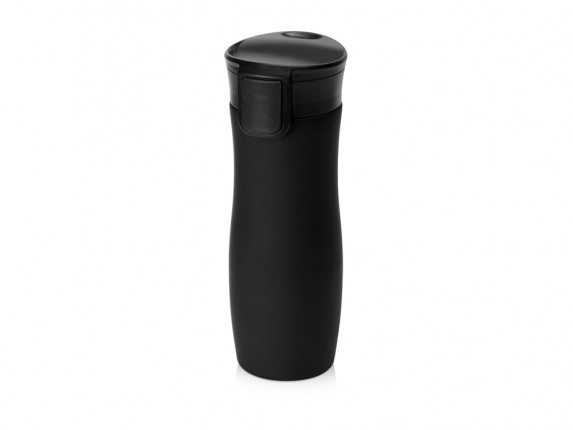 Вакуумная термокружка с кнопкой Streamline, Waterline, soft-touch, тубус, черный