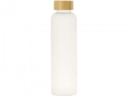 Стеклянная бутылка с бамбуковой крышкой Foggy, 600мл, белый (Р)