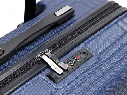 Чемодан TORBER Onego, синий, ABS-пластик, 69,5 х 46 х 26 см, 69 л