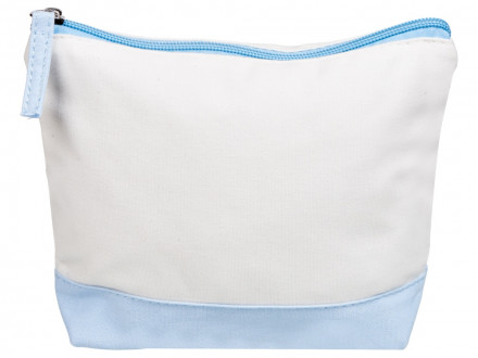 Косметичка хлопковая Cotton, белый/голубой