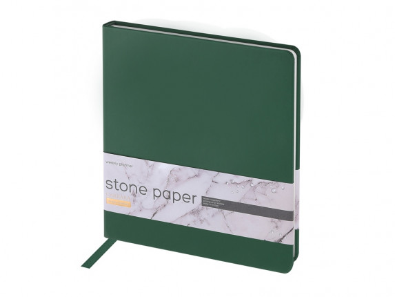 Еженедельник с каменной бумагой А5+ Carrara, зеленый