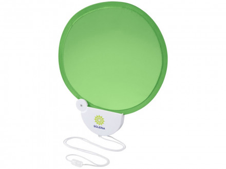 Складной вентилятор (веер) Breeze со шнурком, лайм/белый