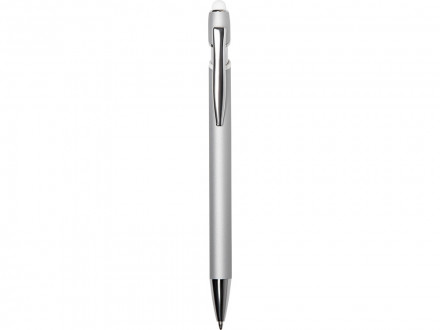 Ручка-стилус металлическая шариковая Sway  Monochrome с цветным зеркальным слоем, серебристый с белым