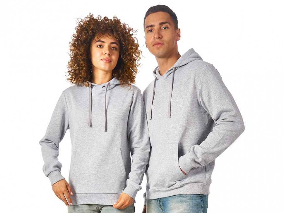 Толстовка унисекс Stream с капюшоном, серый меланж