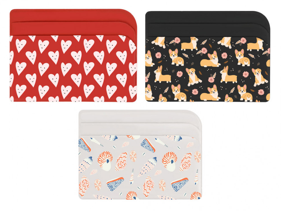 Картхолдер для 3-х карт с возможностью полноцветной  УФ-печати, софт-тач