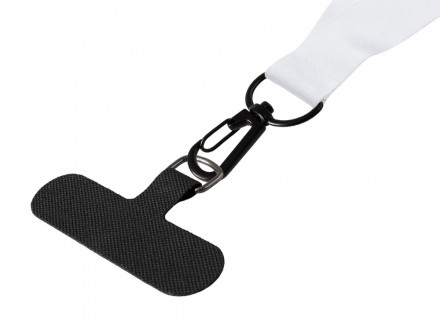 Ланъярд 2 см под сублимацию с трендовым карабином и узким держателем для телефона из ПЭ, черный