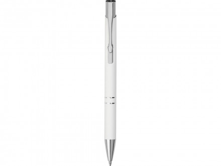 Ручка металлическая шариковая Legend Gum софт-тач, белый