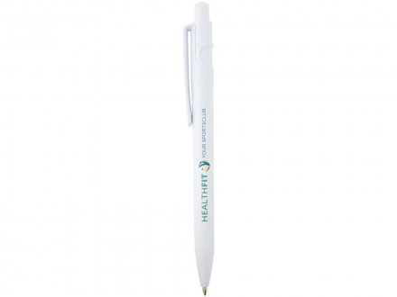 Unica шариковая ручка из переработанной пластмассы - Белый (синие чернила)