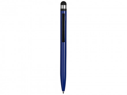 Ручка-стилус металлическая шариковая Poke, синий/черный