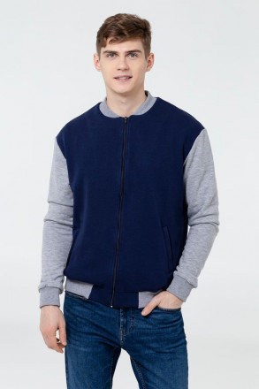 Бомбер College, темно-синий (navy)