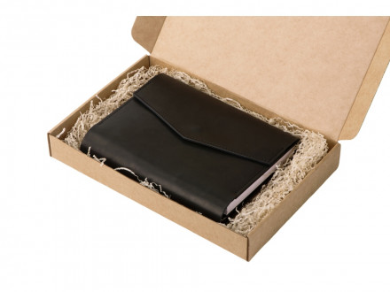 Блокнот кожаный А5 на кольцах, черный