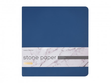 Еженедельник с каменной бумагой А5+ Carrara, темно-синий