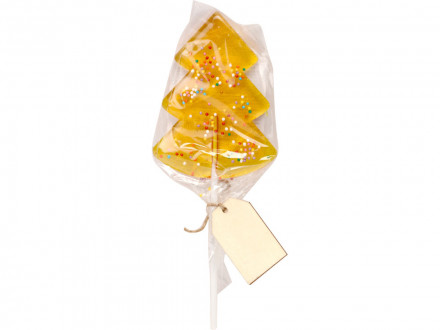 Карамель леденцовая на сахаре Елочка нарядная, 50г, желтый
