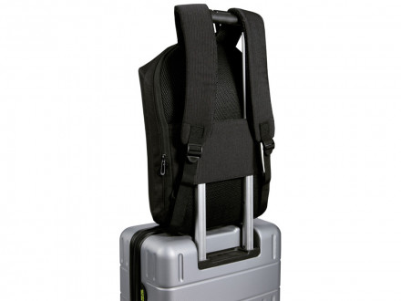 Рюкзак Luma для ноутбука с диагональю экрана 15 дюймов с защитой от кражи объемом 10 л из материала, переработанного по стандарту GRS - сплошной черный