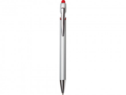 Ручка-стилус металлическая шариковая Sway  Monochrome с цветным зеркальным слоем, серебристый с красным