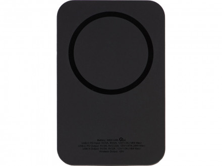 Магнитный беспроводной внешний аккумулятор MagnetIQ, 5000 mah, 10 W, черный