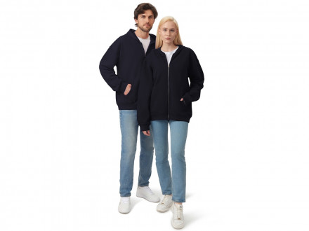 Толстовка оверсайз с капюшоном на молнии Monaco, темно-синий