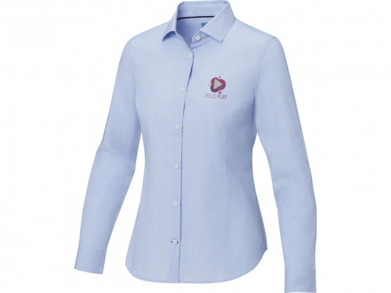 Cuprite Женская рубашка с длинным рукавом, изготовленная из натуральных материалов, которые отвечают стандарту GOTS - Светло-синий