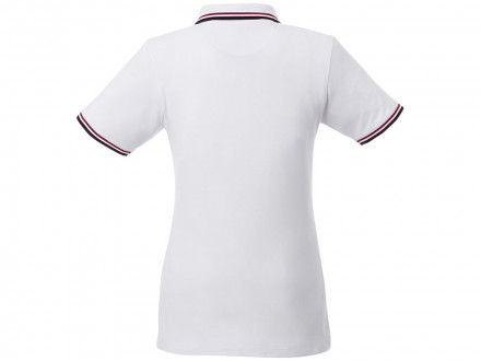 Женская футболка поло Fairfield с коротким рукавом с проклейкой, белый/темно-синий/красный