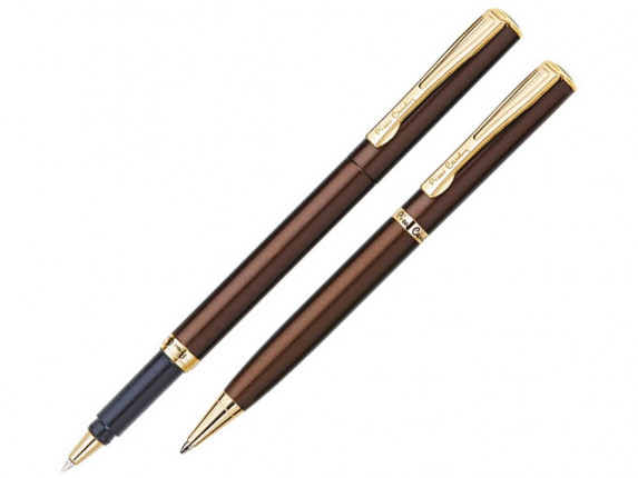 Набор Pierre Cardin PEN&PEN: ручка шариковая + роллер. Цвет - коричневый. Упаковка Е.