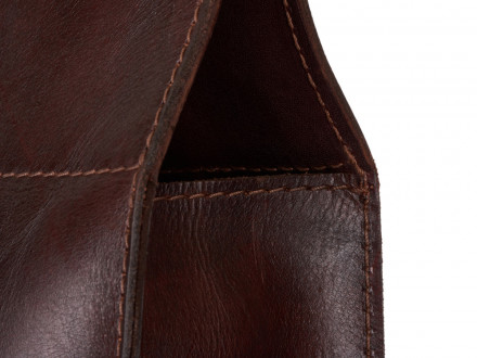 Набор: фартук из натуральной кожи в тубусе, темно-коричневый
