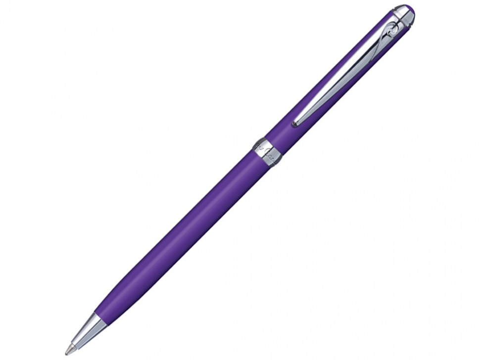 Ручка шариковая Pierre Cardin SLIM с поворотным механизмом, фиолетовый/серебро