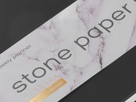 Еженедельник с каменной бумагой А5+ Carrara, черный