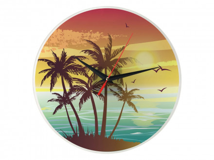 Часы настенные круглые из стекла 28 см Thames (Р)