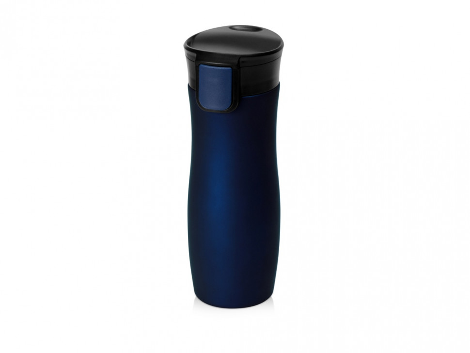 Вакуумная термокружка с кнопкой Streamline, Waterline, soft-touch, темно-синий