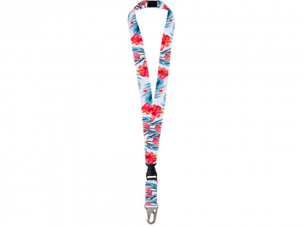 Ланъярд 2,5 см под сублимацию с большим карабином, межуровневым замком и замком обрыва