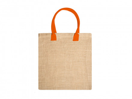 Сумка NIMES из натурального джута, бежевый/оранжевый