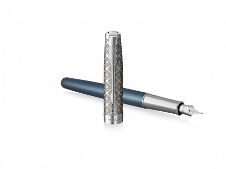 Перьевая ручка Parker Sonnet Premium Refresh BLUE CT, перо 18K, толщина F, цвет чернил black, подарочной упаковке