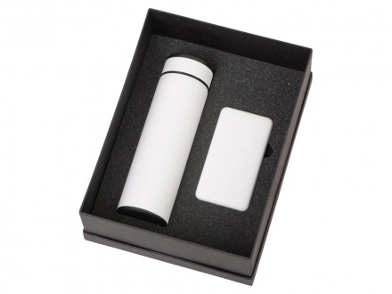 Подарочный набор с термосом и повербанком С1, белый