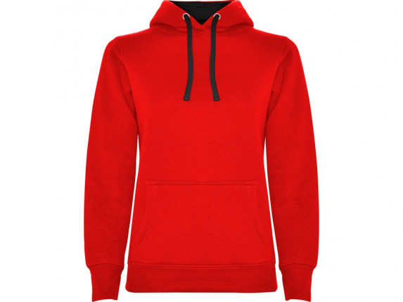 Толстовка с капюшоном Urban женская, красный/черный