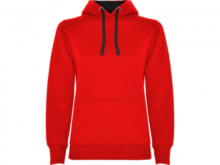 Толстовка с капюшоном Urban женская, красный/черный