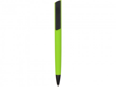 Ручка пластиковая soft-touch шариковая Taper, зеленое яблоко/черный