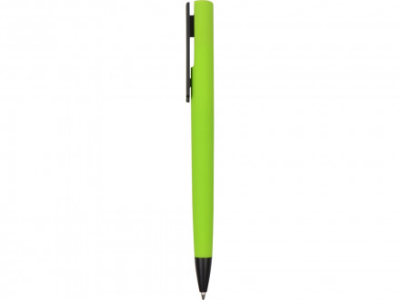 Ручка пластиковая soft-touch шариковая Taper, зеленое яблоко/черный