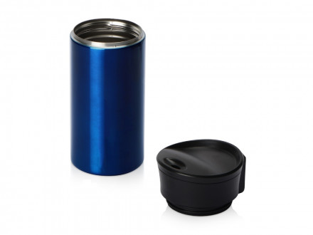 Вакуумная термокружка с кнопкой Upgrade, Waterline, тубус, темно-синий