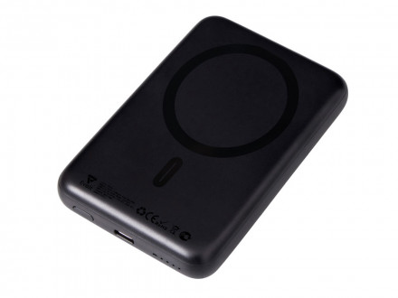 Магнитный внешний беспроводной аккумулятор Polarix, QC/PD, 10000 мАч, черный