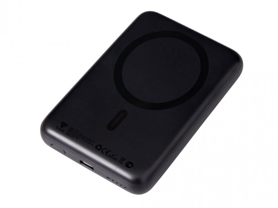 Магнитный внешний беспроводной аккумулятор Polarix, QC/PD, 10000 мАч, черный
